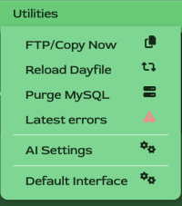 The Utilities menu The Utilities menu