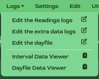 The Logs menu The Logs menu